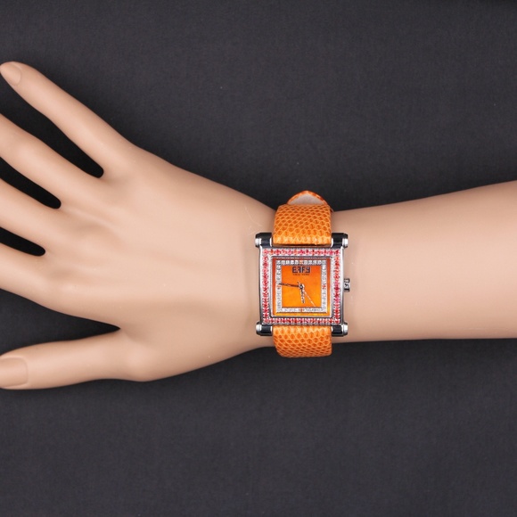 Orange Sapphire Diamond 1.73 Ct Luxury Watch main image 8